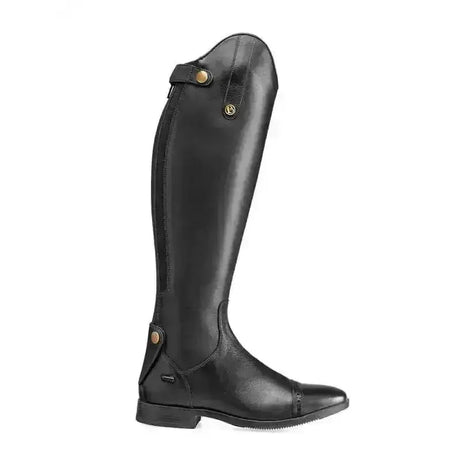Black leather brogini ostuni v1 plain long leather riding boots with gold-tone hardware and a classic sleek design