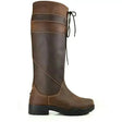 Brown leather brogini ruscello waterproof country boot with contrasting stitching and black laced ankle strap