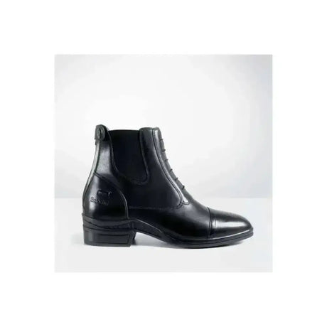 Black leather brogini trieste premium laced paddock boot with elastic side panels and a polished supple finish