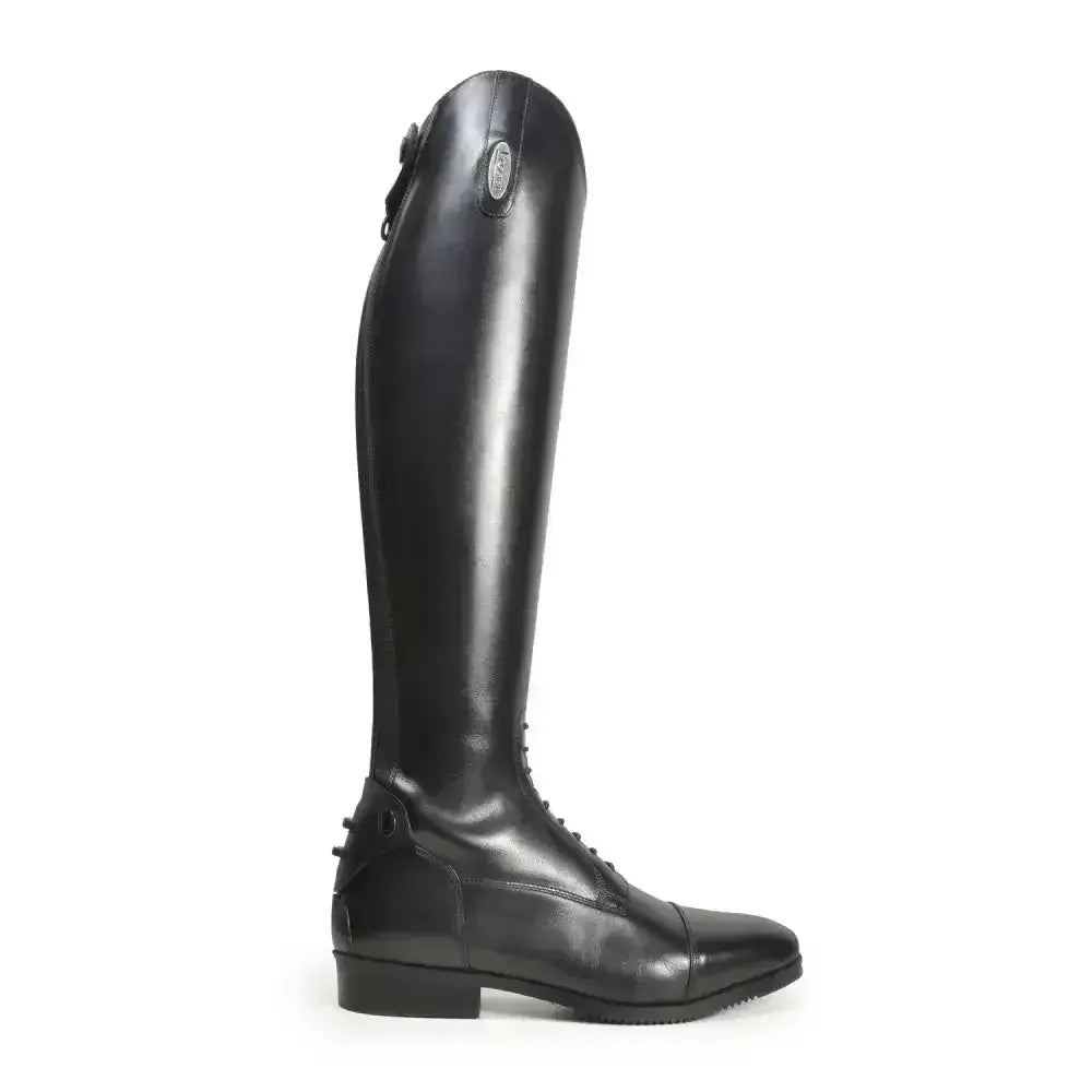 Black leather brogini turin pro competition boots with glossy finish and classic design luxury competition boots