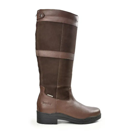 Brown leather brogini wb180 hollingworth zipped country boot with two straps and black rubber sole