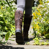 Brown suede brogini wb180 hollingworth zipped country boots with zipper and reinforced stitching walking in garden