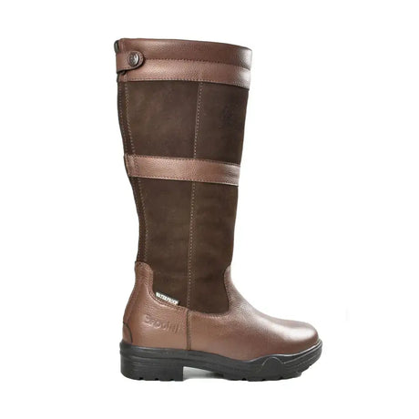 Brown leather and suede country boots brown with tan strap detail wb180k hollingworth piccino zip design