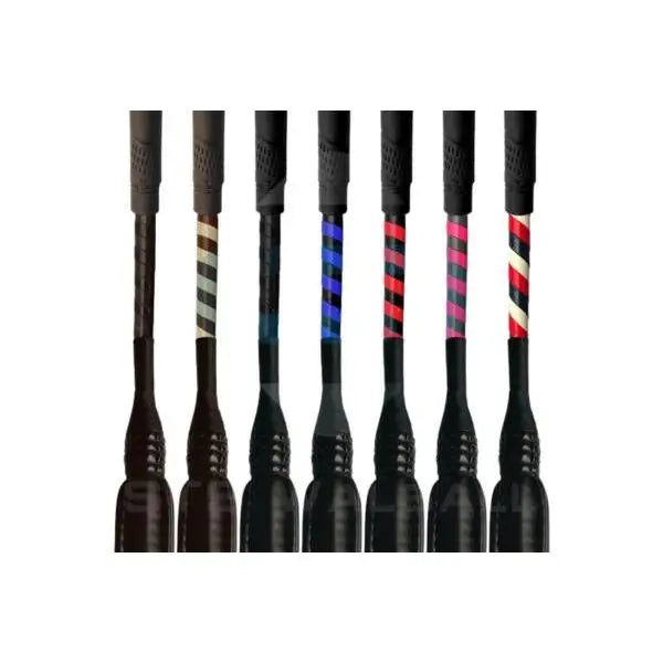 Black dart shafts with colorful striped wraps in various patterns featuring bsja whips approved padded style crop design