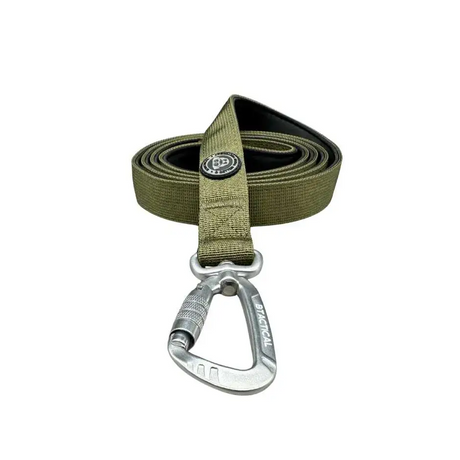 BTactical™ Extra-Strong Nylon Carabiner Clip Dog Lead | Khaki Green 120cm Dog Lead