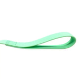 A pastel green btactical lead with a mint green silicone strap featuring smooth texture and pvc frog clip details