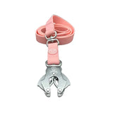 Btactical extra-strong pastel pink pvc frog clip dog lead with pink leather leash and silver anti-tangle swivel buckle clip