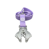 Purple leather btactical lead with pvc frog clip and silver anti-tangle swivel buckle for dogs