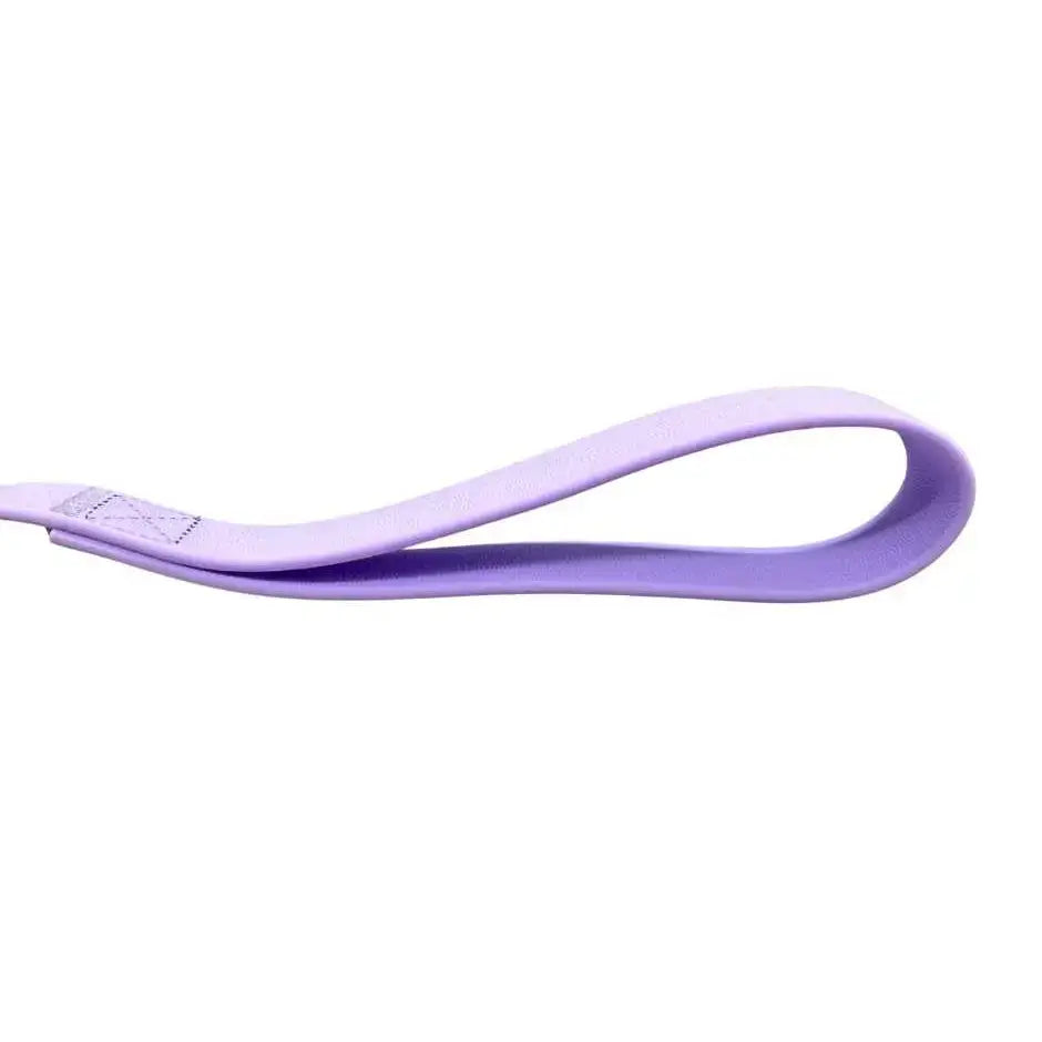 A soft lavender btactical lead with reinforced stitching and a pvc frog clip featuring an anti-tangle swivel buckle