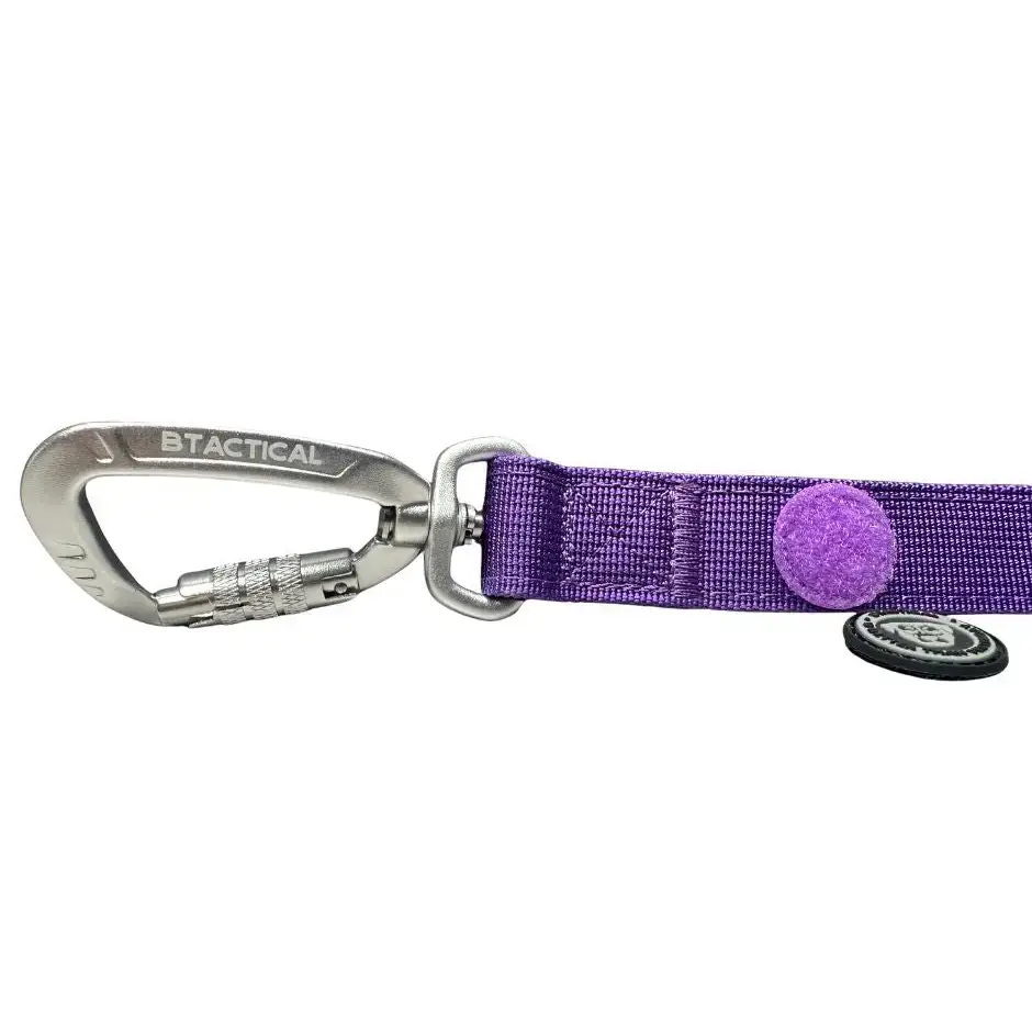 BTactical™ Nylon Carabiner Clip Dog Lead | Extra-Strong Anti Tangle - Lavender Purple 120cm Dog Lead