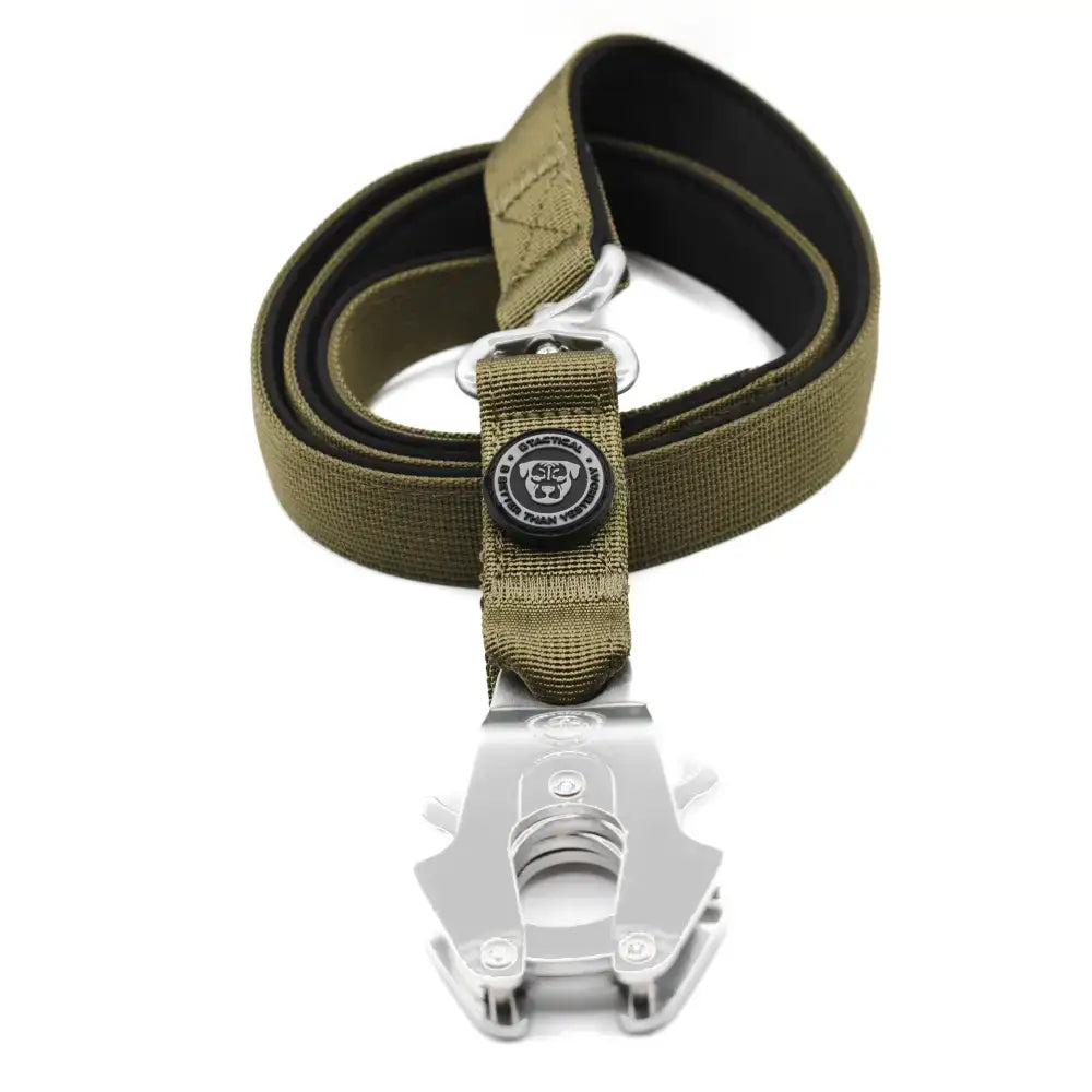 BTactical™ Nylon Frog Clip Dog Lead | Extra-Strong Anti Tangle - Khaki Green 100cm Dog Lead