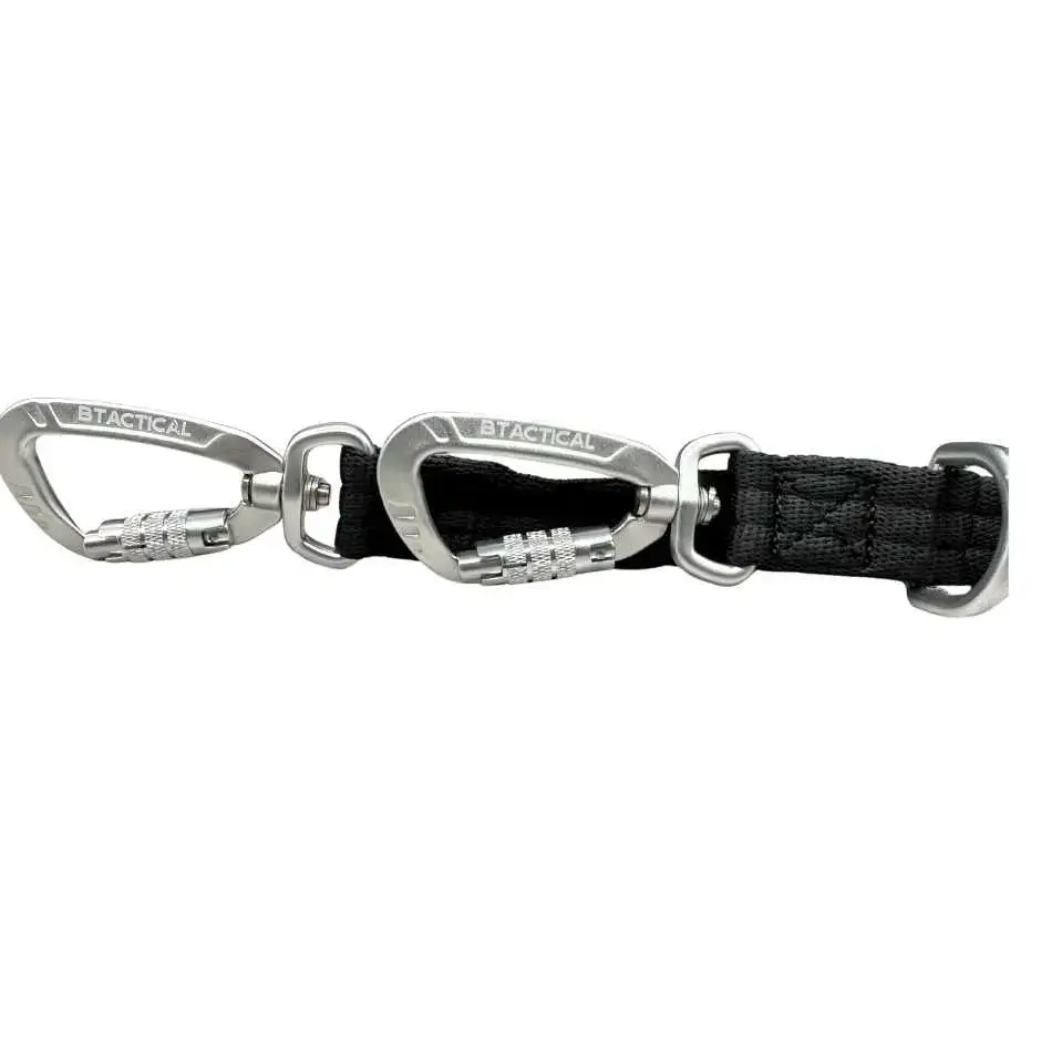 BTactical™ Nylon Frog Clip Dog Training Lead | 2m Anti Tangle - Midnight Black Dog Lead
