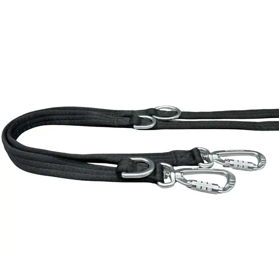 BTactical™ Nylon Frog Clip Dog Training Lead | 2m Anti Tangle - Midnight Black Dog Lead
