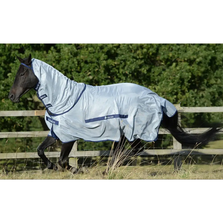 Bucas Buzz Off Fly Rug Detachable Neck Silver/Blue 5'6 (125) Fly Rugs