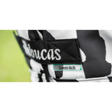 Black and white cow print snowboard boot with sweet itch green strap for bucas sweet itch itch zebra fly shoulder darts