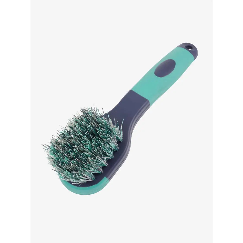 Teal and dark gray bucket brush dusk with dense metallic bristles for effective grooming in dusk blue color