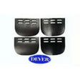 Black plastic buckle guards english leather underbody with three horizontal slits for girth buckles protection