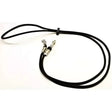 Black elastic bungee training reins with silver metal clasps and cussion web reins featuring a black plastic clip