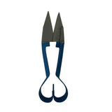 Blue-handled metal burgon & ball dagging shears double bow straight with sharp pointed cutting blades