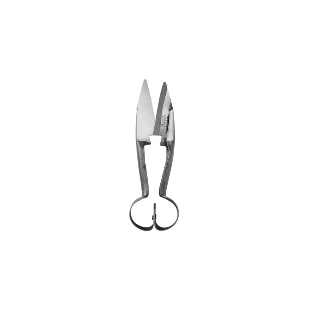 Silver metal burgon and ball ball dagging shears with double bow heart-shaped handles for precise cutting