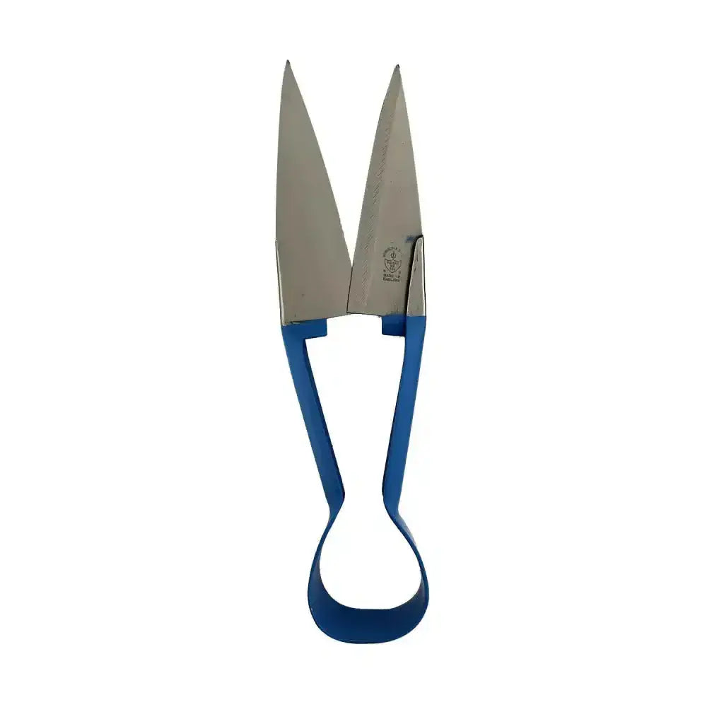 Blue-handled metal burgon & ball dagging shears single bow straight with sharp pointed blades for precise cutting