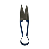 Blue-handled metal ball dagging shears single bow straight tin snips with sharp pointed blades for precise cutting