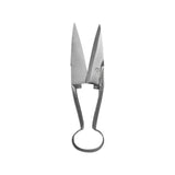 Silver-toned metal ball dagging shears single with sharp pointed blades and sturdy looped handle for precise cutting