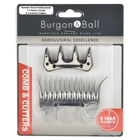 Burgon & ball farmer pack comb & cutters set with sleek metallic finish designed for professional use