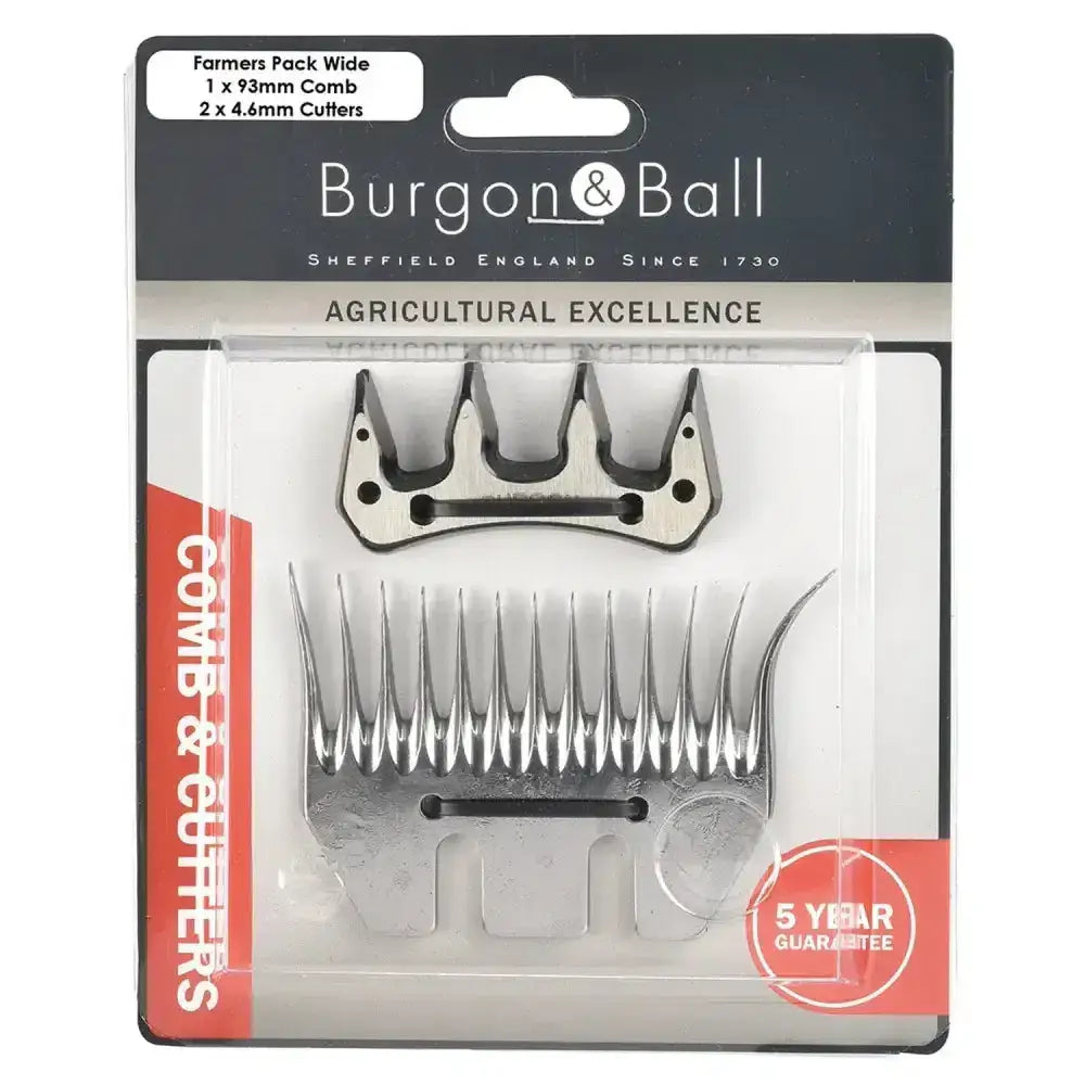 Burgon & ball farmer pack comb & cutters set in chrome finish with wide comb and cutters for easy grooming