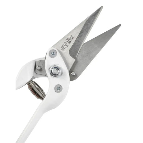 White-handled burgon & ball footrot shears plain with silver blades marked u.s for precise gardening cuts