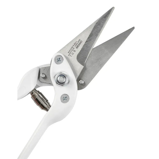 White-handled burgon & ball footrot shears plain with silver blades marked u.s for precise gardening cuts