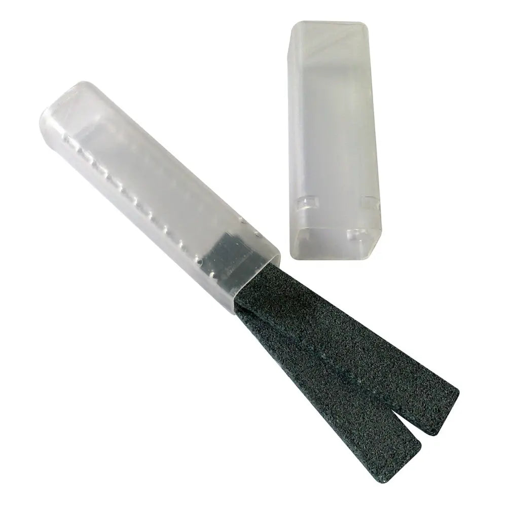 Black dual-sided nail file with clear plastic case for burgon & ball sheep shear sharpener spare use