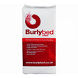 Burlybed lite rape straw horse bedding in white and red packaging made from 100 percent oilseed rape straw