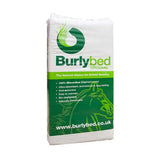 White and green packaged burlybed miscanthus bedding made from 100% elephant grass for animal bedding use