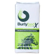 Burlybed original x miscanthus bedding in white and lime green resealable bag made from environmentally beneficial crop