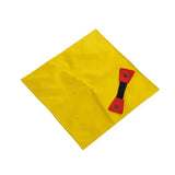 Bright yellow buster activity mat pouch with red and black magnetic closure for easy activity mat game storage