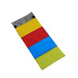 Colorful four-panel fabric buster activity mat game rainbow purse with gray top edge and black fasteners