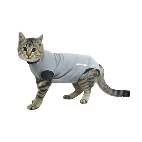 Buster Body Suit For Cats Black/Grey X Small Black/Grey Cat Barnstaple Equestrian Supplies