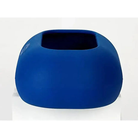 Blue silicone phone case with smooth surface and rectangular cutout designed for buster incredibowl dog bowl users