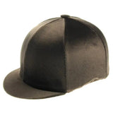 Black suede equestrian capz plain cap with flat brim and stitched paneling versatile cap cover velour