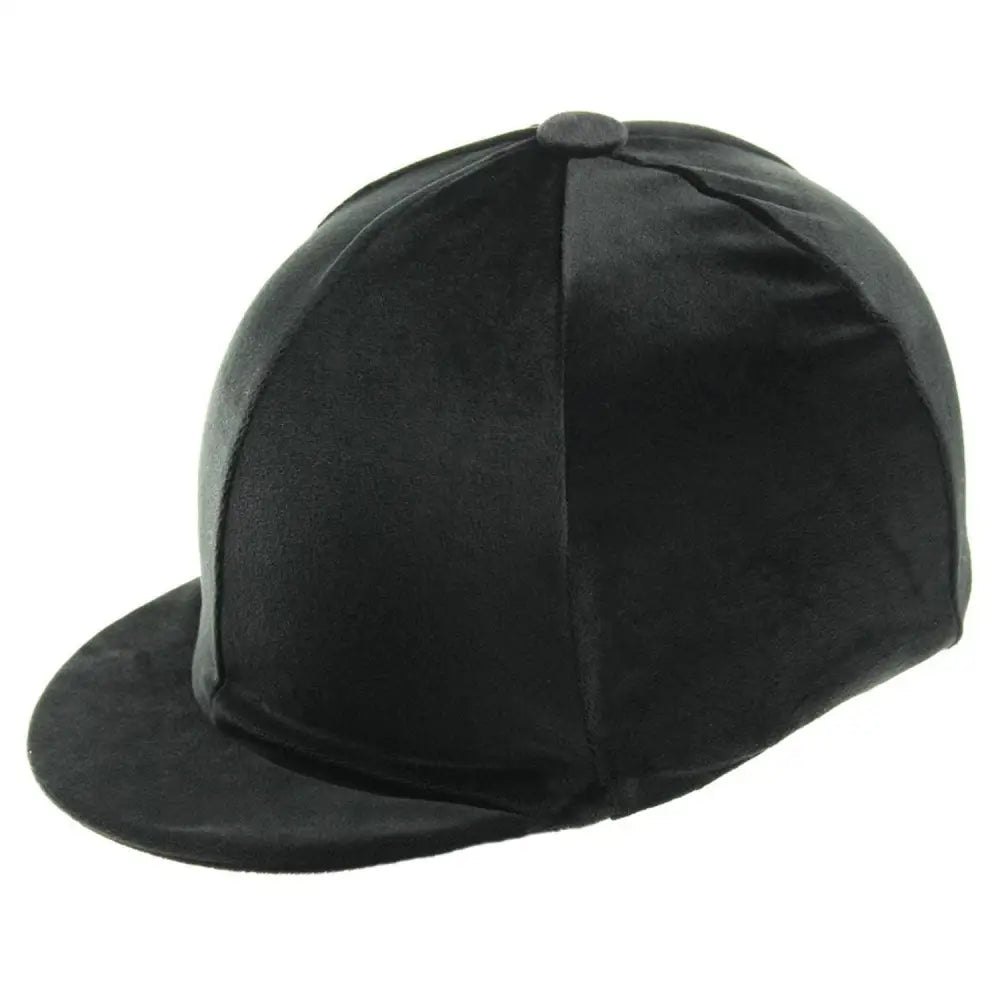 Black velvet capz plain cap cover velour with smooth glossy finish and subtle stitching, versatile cap cover option