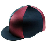 Capz two-tone cap with glossy black and deep maroon satin finish is a versatile cap cover in lycra material
