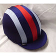 Capz Zp Stripes Cap Cover Lycra Red/White/Blue Hat Silks Barnstaple Equestrian Supplies