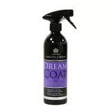 Black spray bottle with purple label of carr day and martin dreamcoat ultimate coat finish for horse care
