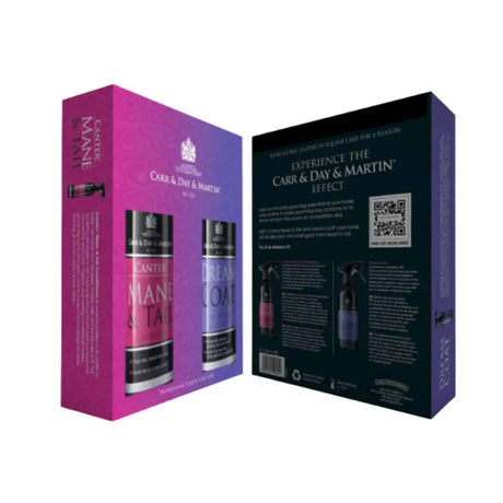 Pink and purple gift box with carr day and martin grooming duo hand care products perfect coat care duo