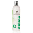 White plastic bottle of Carr & Day & Martin gallop medicated shampoo with silver cap and green labeling for coat conditioners gallop