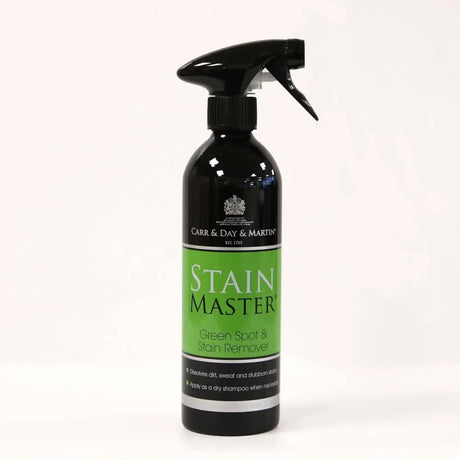 Black spray bottle of carr & day martin stainmaster green spot and stain remover for tough stain cleaning