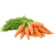 Fresh orange carrots with vibrant green tops from our little farm shop perfect for healthy snacks or equestrian diets