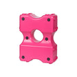 Bright pink durable plastic cavaletti block horse jumping block with central cutout and black rubber feet for training aid