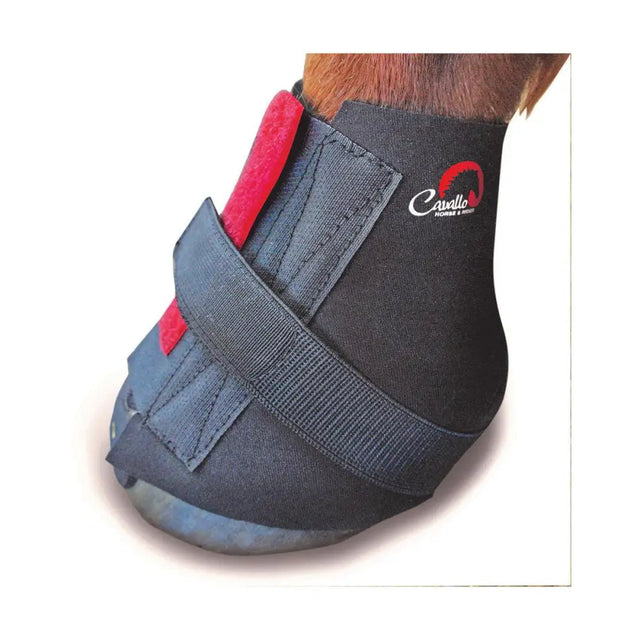 Black and red cavallo big foot boot pastern wrap with adjustable velcro straps for secure foot boot pastern fit